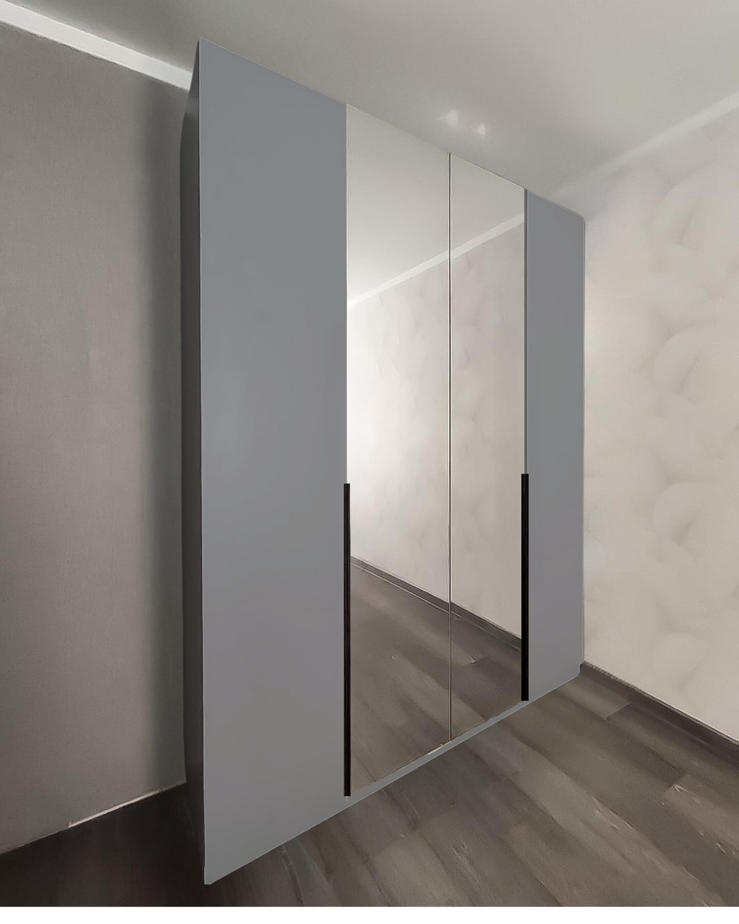 Шафа на четверо дверей з двома дзеркалами