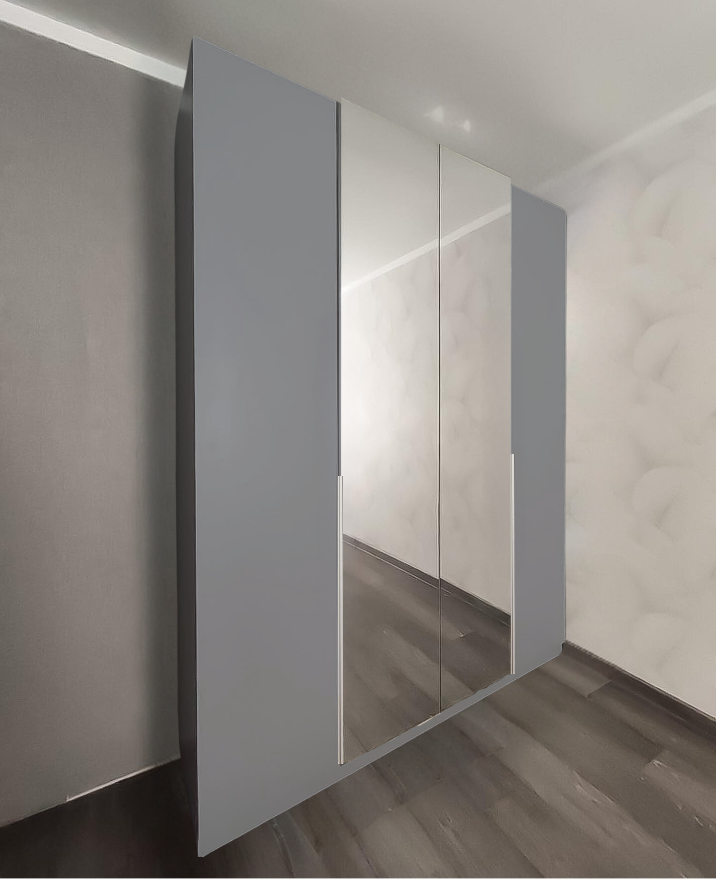 Шафа на четверо дверей з двома дзеркалами і чотирма висувними ящиками